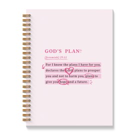 BAYOGITA Pink Christian Spiral Notebooks, Jeremiah 29:11 Bible Journaling Notebook, Religious Prayer Journal for Woman, Church Notes Notebook, Christian Gifts for Women, 5.5x8.3 Inches
