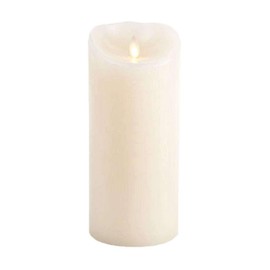 Luminara Darice Flameless Candle - Ivory Wax Unscented Classic Pillar - 9 in