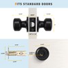 KNOBWELL 3 Pack Black Passage Door Knobs Interior, Classic Modern