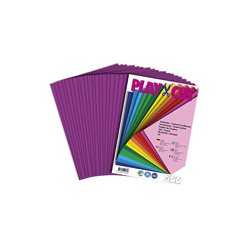 PLAY-CUT Coloured Card A4 Purple (220 g/m²) | 20 Sheets