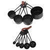 9PCS Black Stainless Steel Measuring Cups Set Coffee Spoon with