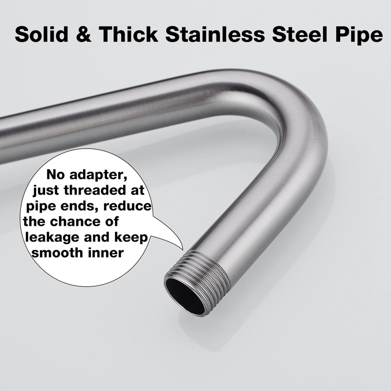 TRUSTMI 12 Inch S Shaped Shower Arm with Flange Heavy