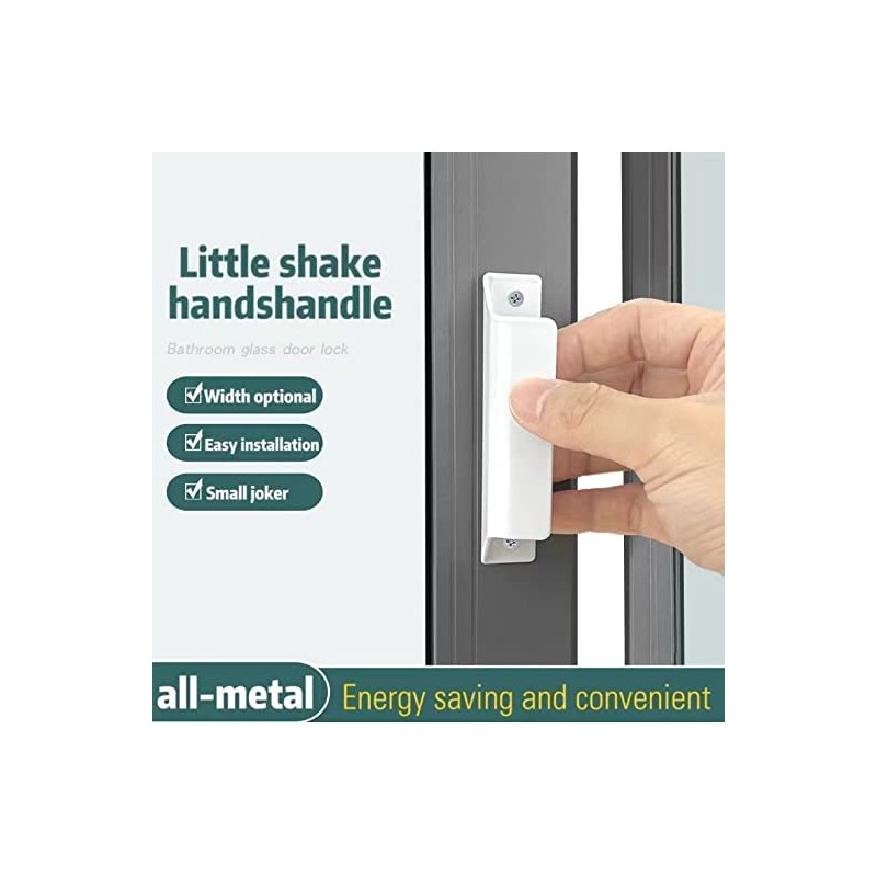 Taicols 2 Pcs Sliding Door Handles, Aluminum Alloy Curved Handle