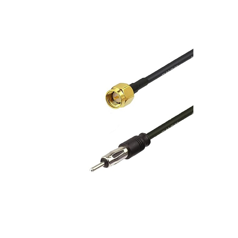 RedYutou SMA Male to DIN Plug AM/FM Male Adapter RG174
