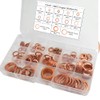 150PCS Copper Washers Assortment Set 8 Sizes Crush Washers Flat