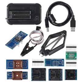 T48 TL866-3G Programmer Support 31000+ ICS for EPROM/MCU/SPI/Nor/NAND Flash/EMMC/IC Tester/ TL866CS TL866II Plus Replacement with 9 Adapter(T48 Programmer Host+ 9 Adapter)