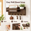 Rustic Wood Key Holder for Entryway – Wall Mounted Mail