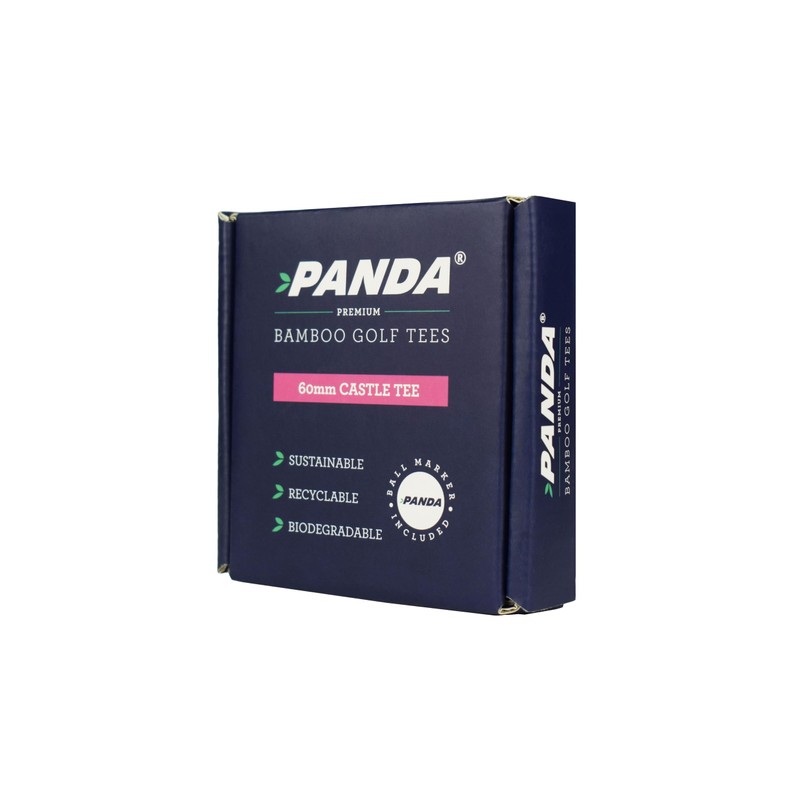 Panda Premium Bamboo Castle Golf Tees - 60 mm Pink
