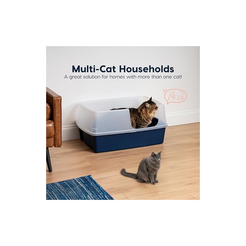 IRIS USA XX-Large Side Entry Cat Litter Box, Open Top