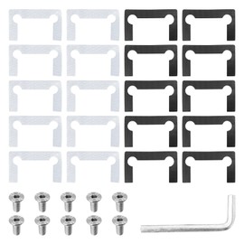 20Pcs Glass Shower Door Hinge Gasket Replacement, Grid Rubber Glass Doors Hinges Pad with Screws, Anti Slip Shower Glass Door Hinge Clamp Gaskets Replacement Part for Cupboard Showcase Cabinet