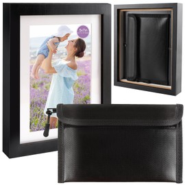 Oranwell Photo Picture Frame Diversion Safe with Money Bag, 5"x7" Hidden Secret Safe Hide Hiding Safe Storage Box Compartment Stash Container Hiding Places for Valuables Cash Money Key Hider, Black