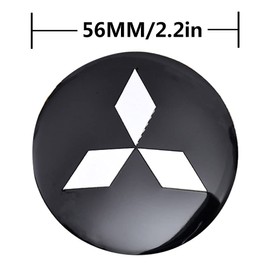 4pcs 2.22inch Car Logo ABS Material Wheel Center Cap Sticker Wheel Emblem Badge Logo Stickers (fit Mitsubishi Black)