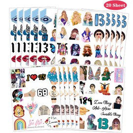 20 Notes Singer Star Temporary Tattoos Stickers for Children Fans Concert Merch Birthday Party Decorations Favours Gifts Supplies