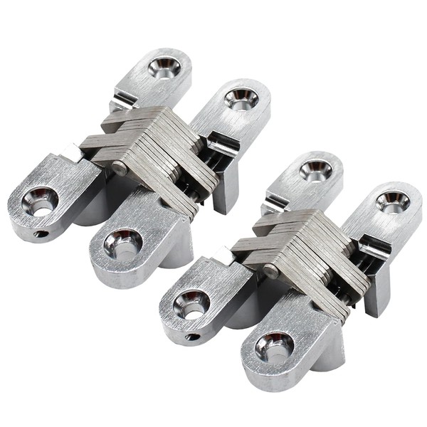 Lamvbls 2 Pcs 2.3 inch Hidden Hinge Stainless Steel 180