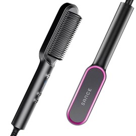 SANCE Cepillo Alaciador de Cabello Profesional 3 en 1 - Alisador - Negro