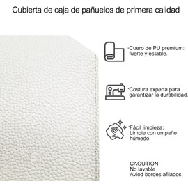 Mythya Portapañuelos de Papel Moda, Caja Dispensadora de Pañuelos, Funda para Caja de Pañuelos, Caja Cuadrada de pañuelos, Bolsa de Almacenamiento Minimalista-Diseñado con Piel Sintética Modern