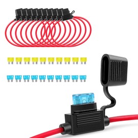 10 Pack NI-FH01 Inline Holder 14AWG Wiring Harness ATC/ATO 30AMP Blade Automotive Fuse Holder-10, 2 Years Warranty