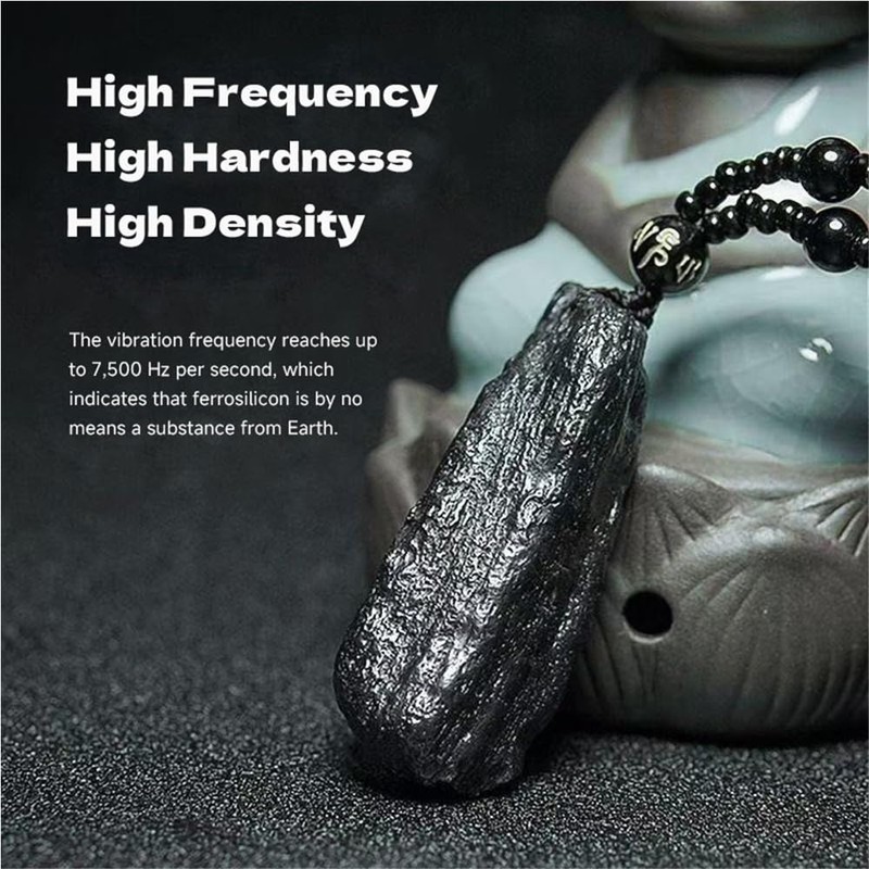 KETLIXS Raw Meteorite Iron Silicide Siderolite Meteorite Necklace Cosmic Tektites