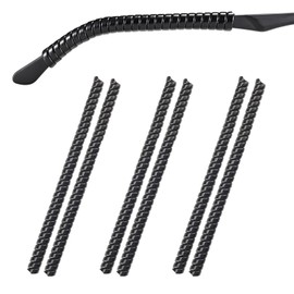 Fusanwin Eyeglass Ear Cushion, Non Slip Glasses Ear Cushions, Anti-Slip Comfort Eyeglasses Temple Tips Sleeve Retainer, Eye Glass Ear Grips for Sunglasses Glasses(Black L Size 3 Pairs)