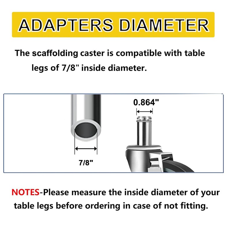 Besitu 4 inches Casters for Wire Shelving Racks, Heavy Duty