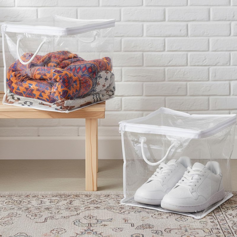 Meyeyaia 10 Pack Clear Clothes Storage Bags with Zipper &