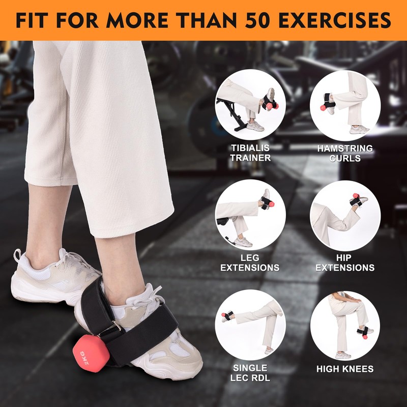 Cretosou 2PCS Tibialis Trainer Dumbbell Foot Attachment, Adjustable Ankle Weights