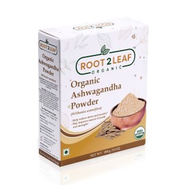 Root2leaf Organic Ashwagandha Root Powder | Indian ginseng | Withania somnifera Natural For Stress Relief (100 Gms)