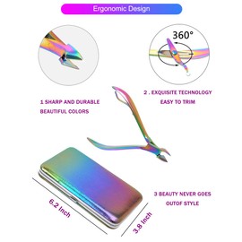 2020 New Rainbow Manicure Kits 18 Pcs Nail Clippers for Women Gift SFYDOM Women's Rainbow Leather Manicure Set (18-RainbowManicure Kits)