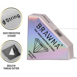 BRAWNA Hilo blanco de Mapeo para Cejas, 30 Metros, pre entintado, increible para Microblading, Maquillaje permanente y laminado de cejas