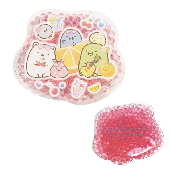 Sumikko Gurashi Pink Pattern Crushed Ice Pack, Round Type, Character, Cute, Bento Box, Ice Pack, 1 Piece