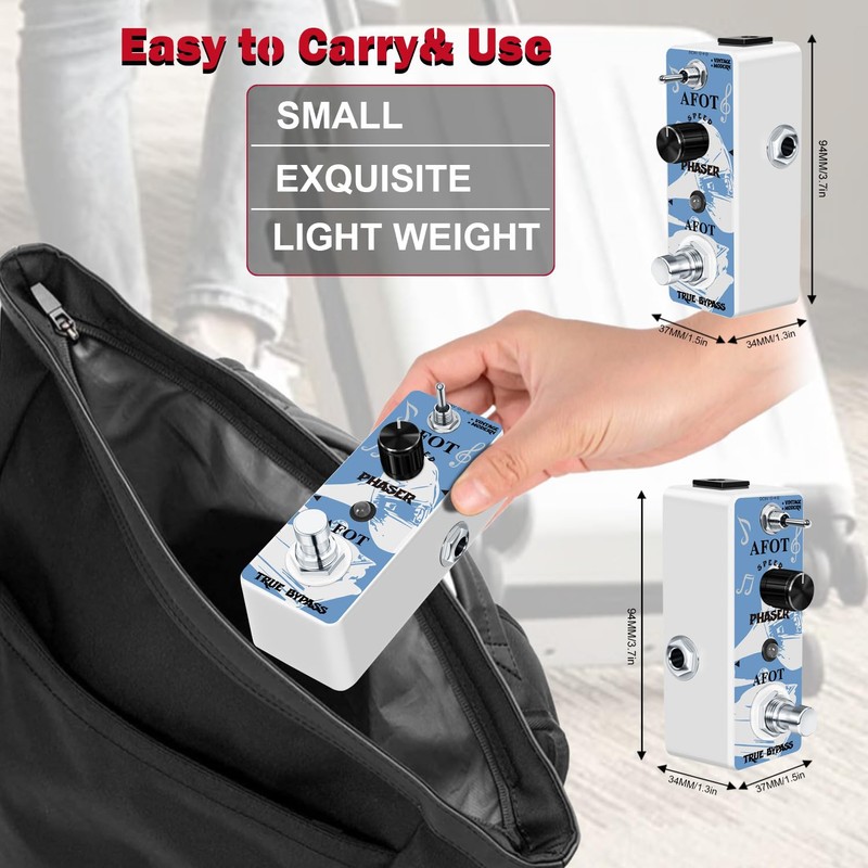 AFOT Phaser Guitar Pedal,Vintage Phase Effect Pedal Analog Phase Effects