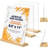 SVOPY 8.5 x 11 Acrylic Sign Holder with Wood Base