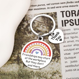 Secret Santa Gifts for Coworker, Rainbow Keychain, Christmas Gifts for Women Coworkers, Work Bestie Gifts for Women, Friendship Gifts for Women, Goodbye Gifts for Coworkers, Coworker Leaving Gifts