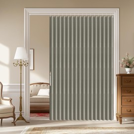 AJAZZ 100% Blackout Accordion Doors Interior Closet Curtain Doorway Curtains Invisible Applicable Bedroom Room Living Room Doorway （Grey 72" W x 78" L 1 Panel