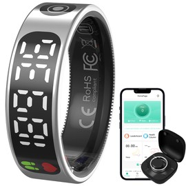 Smart Ring with Screen Anillo Inteligente Heart Rate Monitor Sleep Tracker Step Counter Calories Health Fitness Ring Waterproof Remote Camera Smart Rings for Men Women