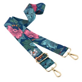 ZOOEASS Wide Shoulder Strap, Guitar Style Adjustable Purse Strap with Gold Buckle Replacement Woven Crossbody Straps for Handbags((3.8CM) Flower3)