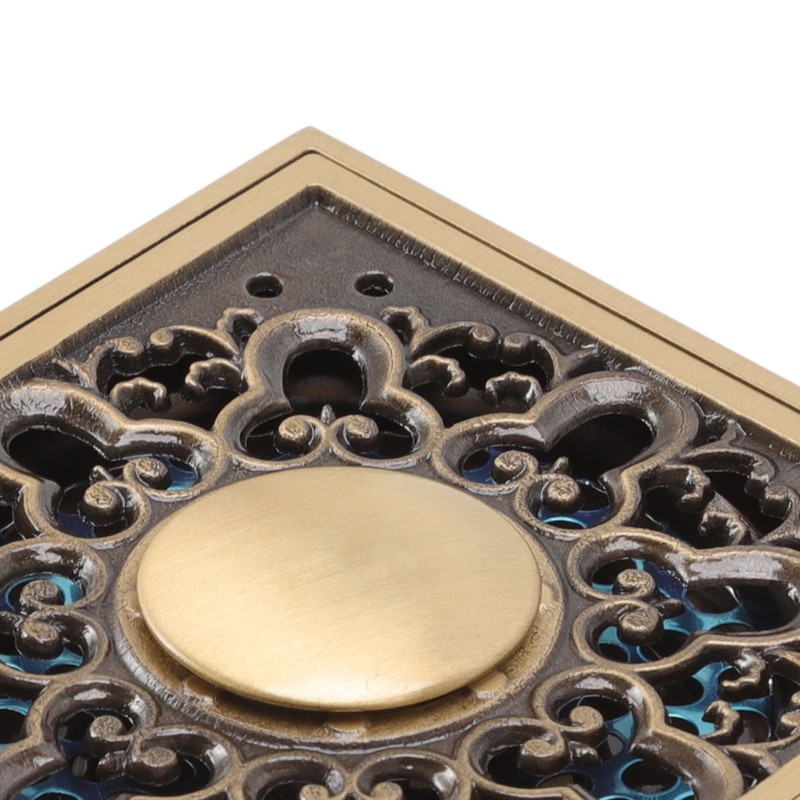 Floor Drain Metal Squared Retro Style Water Drainage Shower Drain