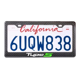 Unbranded Acura Type S License Plate Frame | Green | Sport Racing | 100% Carbon Fiber