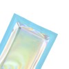 Holographic Foil Clear Window & Blue Resealable Zip Baggies for