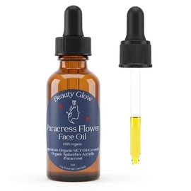 100% Organic Paracress Flower Facial Oil Serum with Sparkle for Face MCT Coconut Amella Oleracea Flower Anti-Aging Wrinkle Moisturizing Miracle 1 Fl Oz / 100% 유기농 파라크레스 플라워 페이셜 오일 세럼에 스파클이 함유된 페이스 MCT 코코넛 아멜라 올레라시아 플라워를 위한 안티에이징 주름 보습 미라클 1 Fl Oz