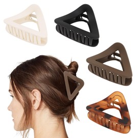 Medium Hair Claw Clips for Women 4Pcs Triangle Hair Clips for Styling Hair Accessories for Women Girls