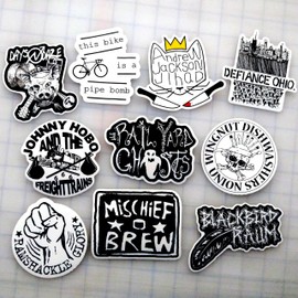 Folk Punk Sticker Pack (10 Stickers) SET 1 day this andrew defiance johnny rail wingnut ramshackle mischief blackbird daze bike jackson ohio hobo yard dishwashers glory union brew raum ghosts pipebomb
