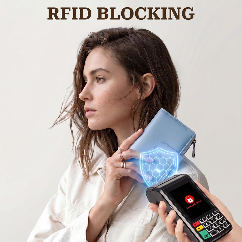 Espera Small Wallet Women Leather RFID Blocking Bifold Ladies Compact