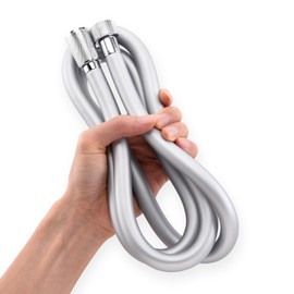 Silicone Shower Hose 59 Inches,Explosion Proof Anti WindingShower Head Hose, Used In Showerheads Spray Bidet Rv Outside Shower Hose Replacement With Brass Insert And Nut(59 InchesSilvery-Silicone)