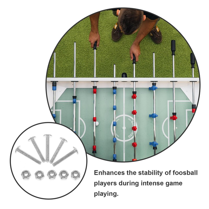 Kisangel 12pcs Foosball Screws Nuts Foosball Table Fastener Table Stability