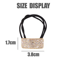 2PCS Rhinestone Hair Ponytail Holder Hair Ties Crystal Ponytail Holder Cuffs Large Elastics Scrunchies Pony Tail Holders Gothic Punk Hair Band Hair Accessories for Women (Gold+Silver)