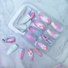 24Pcs Almond Press on Nails Medium Length Fake Nails with