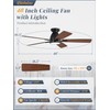Fanbulous 46 inch Ceiling Fans with Lights, Flush Mount Ceiling