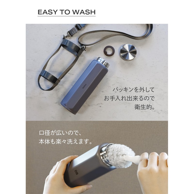 CBJAPAN Water Bottle, Direct Drinking, Vacuum Insulated, 2 Layers, Dark