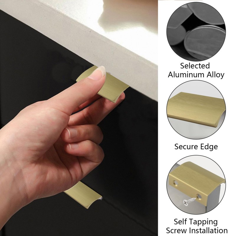 MOROBOR Finger Edge Pull, 8pcs Round Angle Concealed Handles Modern